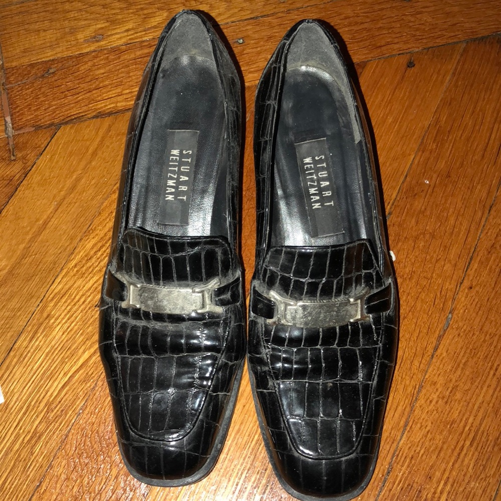 Vintage Stewart Weitzman croc loafers